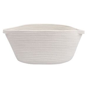 Cotton Storage Basket with Handles Collapsible Storage Organizer Box White